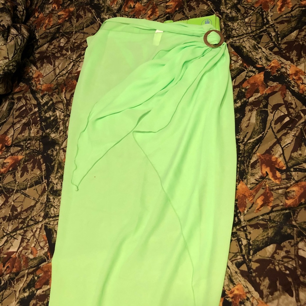 Sexy pool or beach see through green skirt